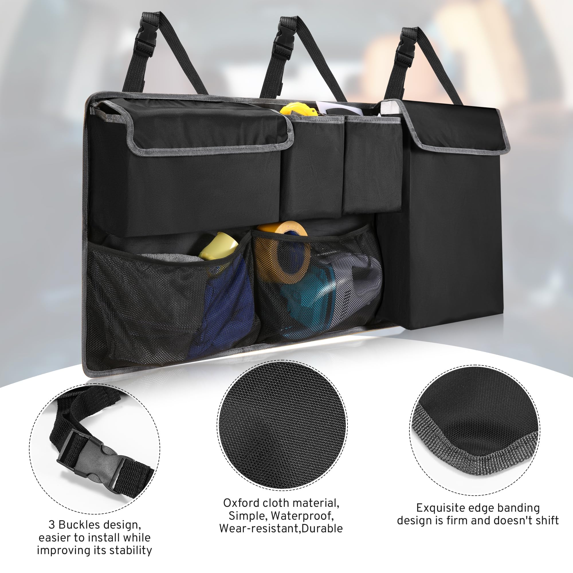 XHRING easy-install design enables quick setup around suspension-type headrests