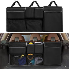 XHRING trunk organizer hanging design showcases quick-access storage for SUVs.