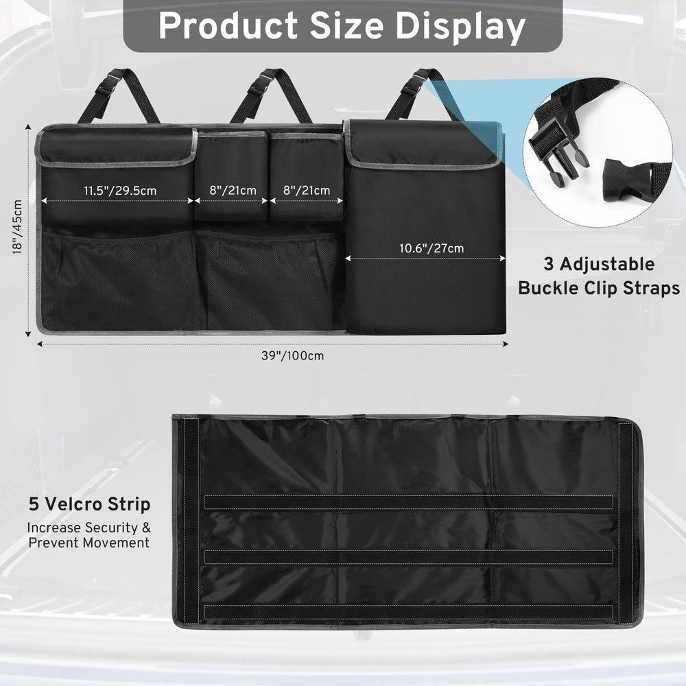 XHRING rear strap fasteners secure the organizer for a stable ride.