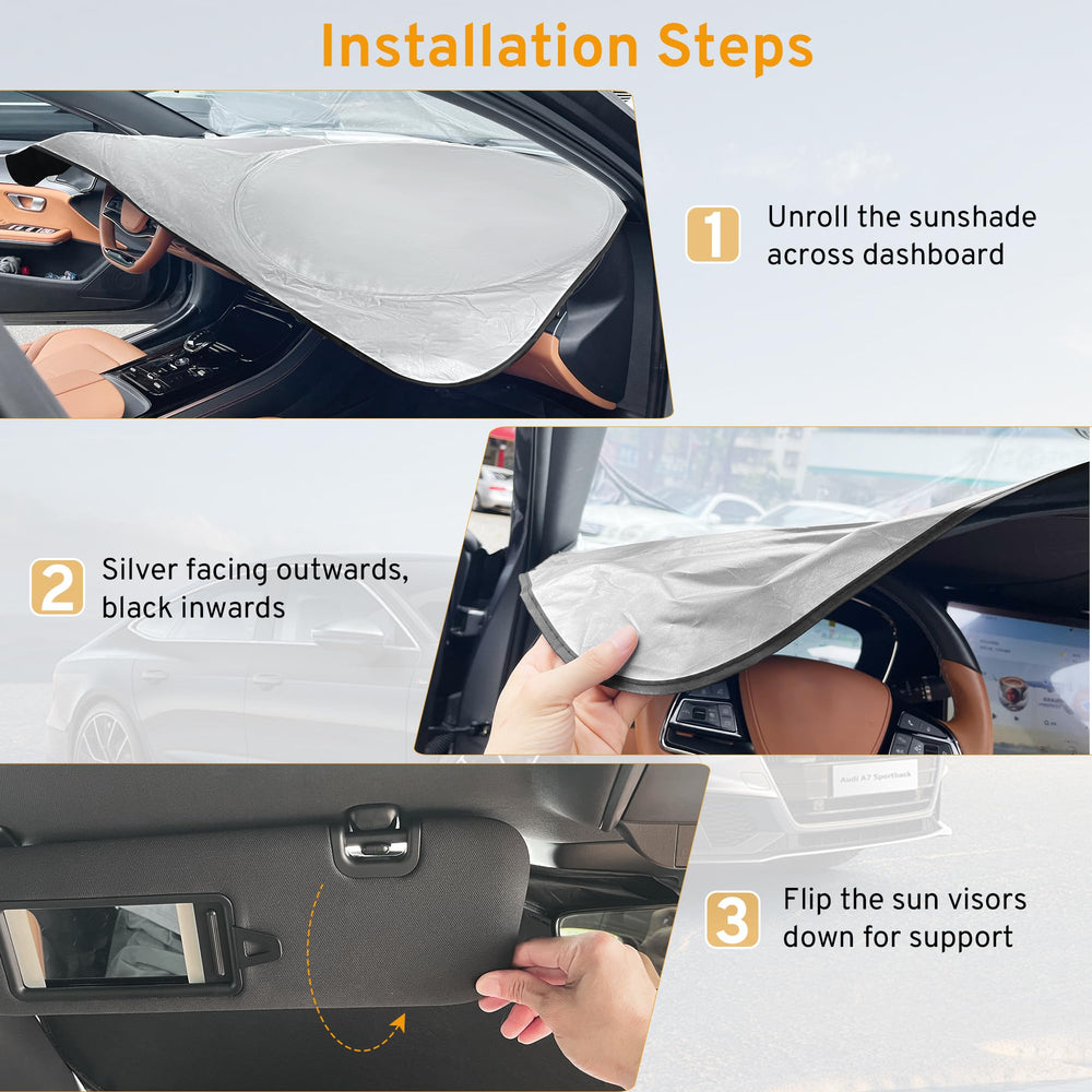 XHRING windshield shade protects interior value while preserving visibility when parked.