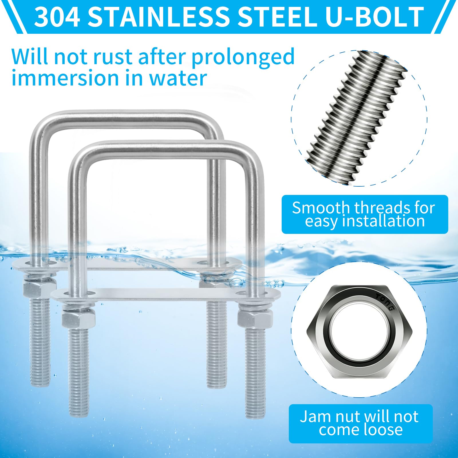  XIANGZI U-bolts for trailer axles providing secure attachment and reliable support.