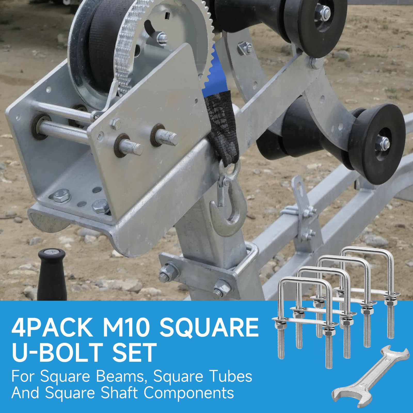  XIANGZI U-bolts with wrench included for fast installation.
