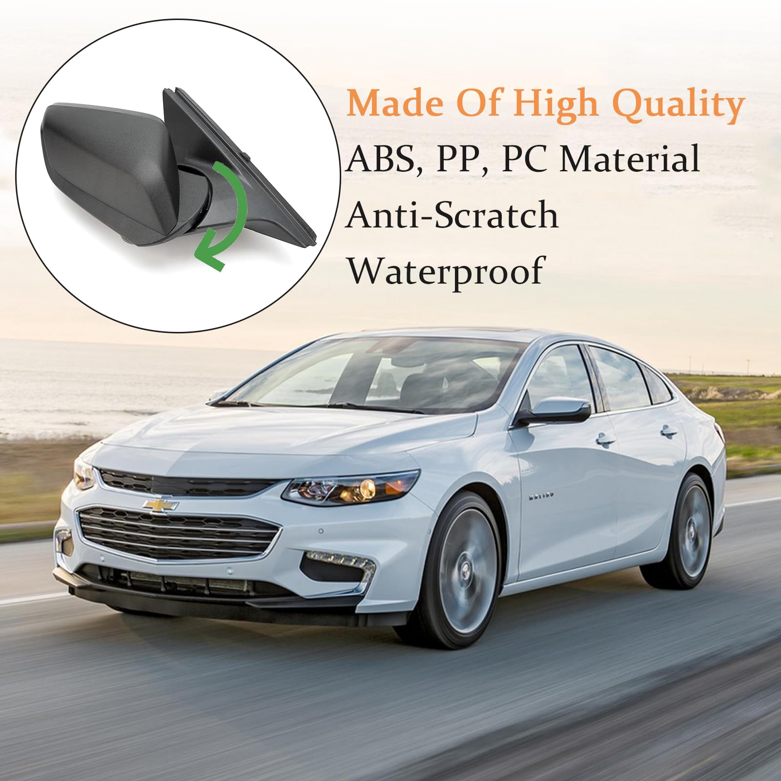 Xiaoyudou right passenger mirror for Malibu with motorized angle adjustment.