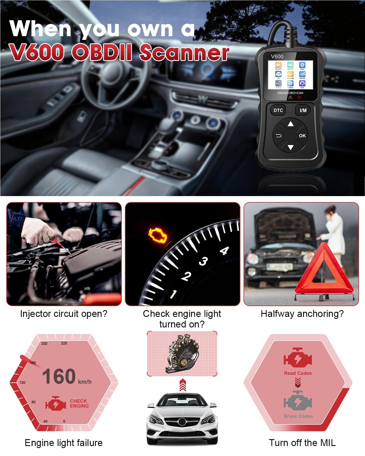 XIAUODO OBD2 scanner compatibility — supports 1996+ US, EU, and Asian cars.