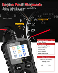 XIAUODO OBD2 scanner diagnostics — 30,000+ fault code database at a glance.