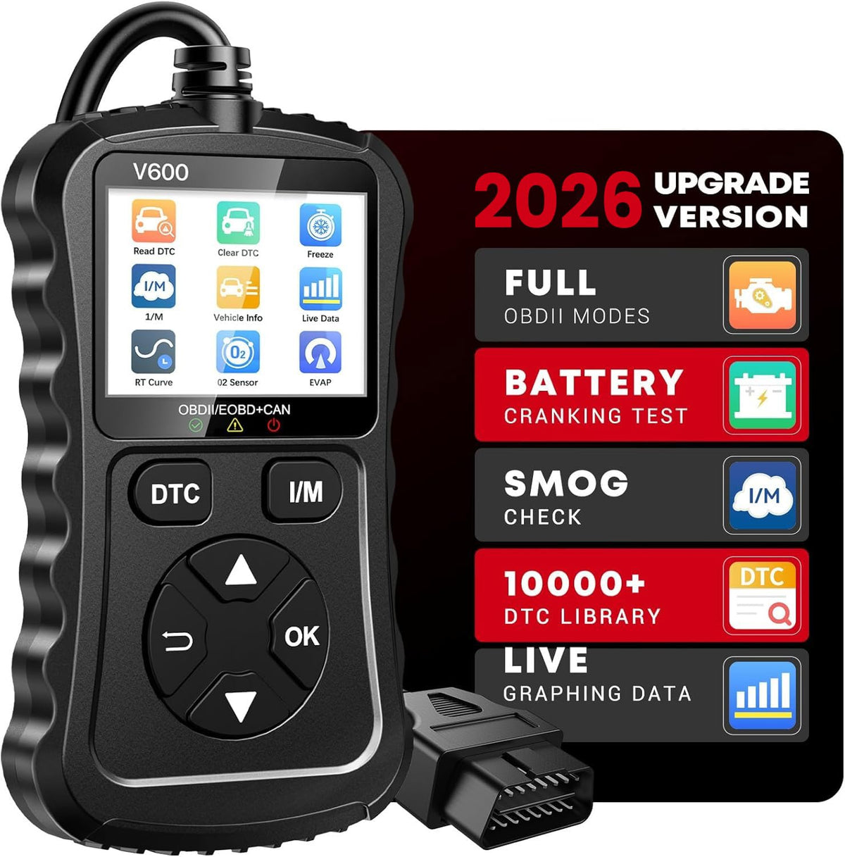 XIAUODO OBD2 scanner housing — durable non-slip design for easy handling.