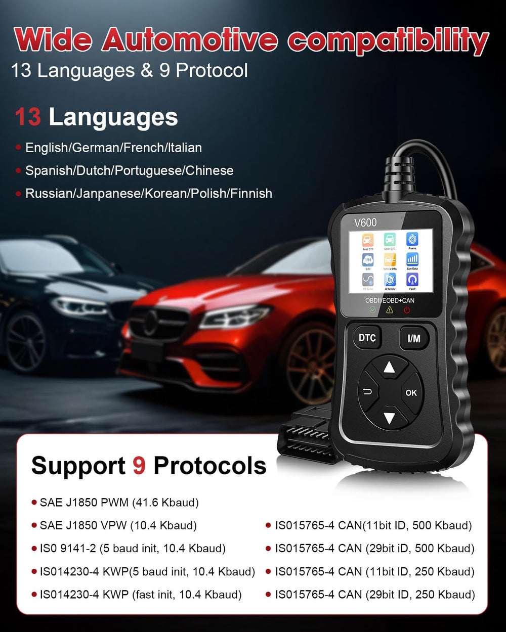 XIAUODO OBD2 scanner read/clear engine codes — quick fault resolution.