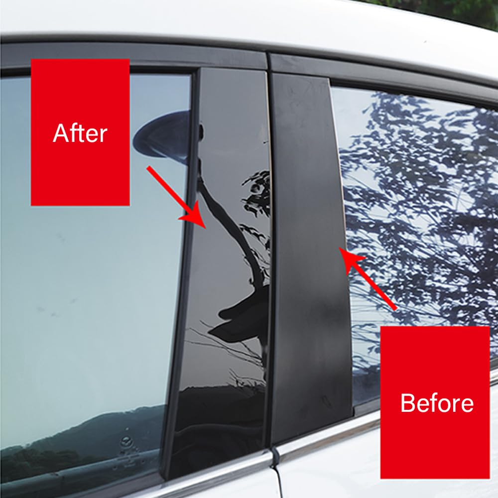 XICEWRY black pillar stickers deliver a refined look while guarding pillars.