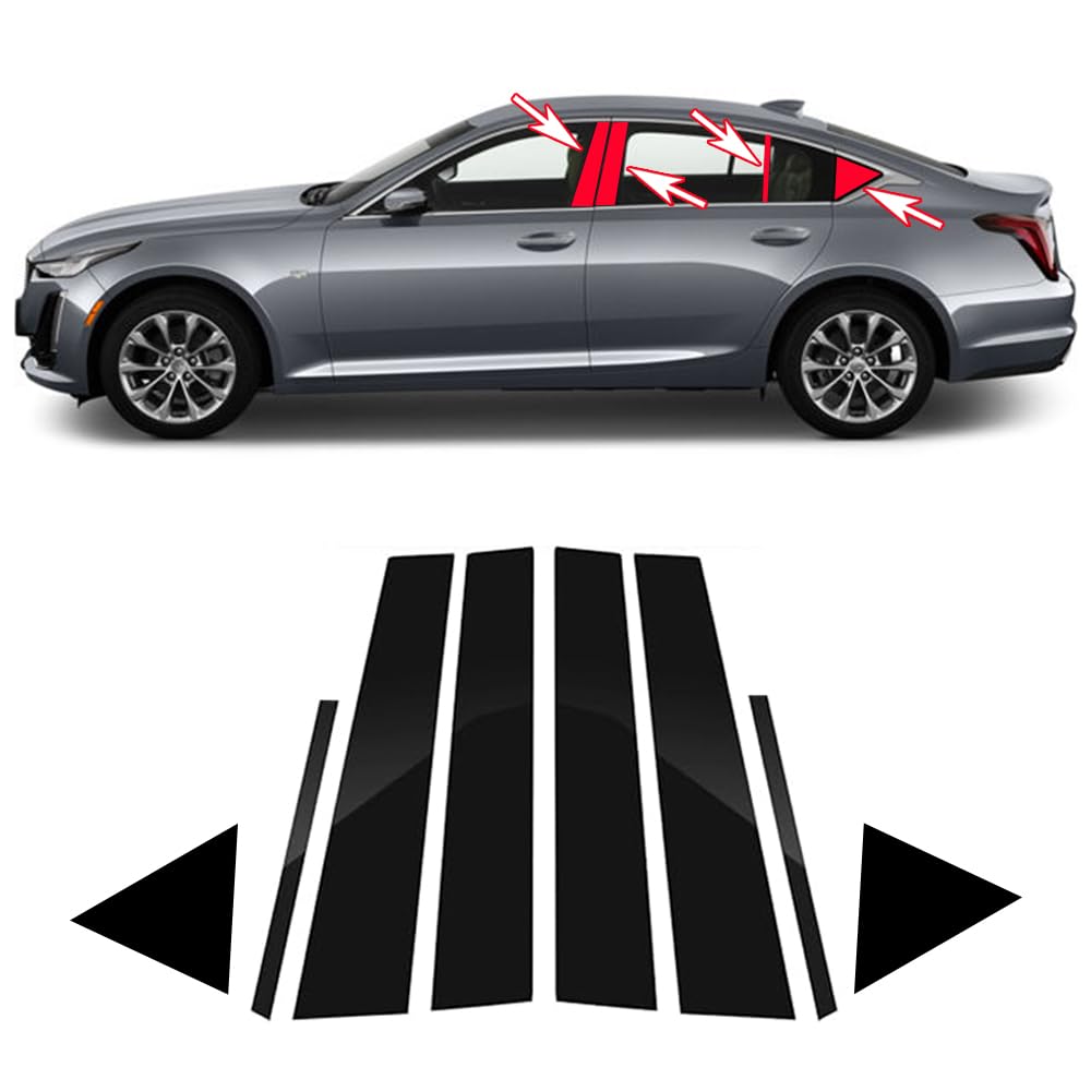 XICEWRY Cadillac CT5 center pillar stickers protect edges and elevate interior style.