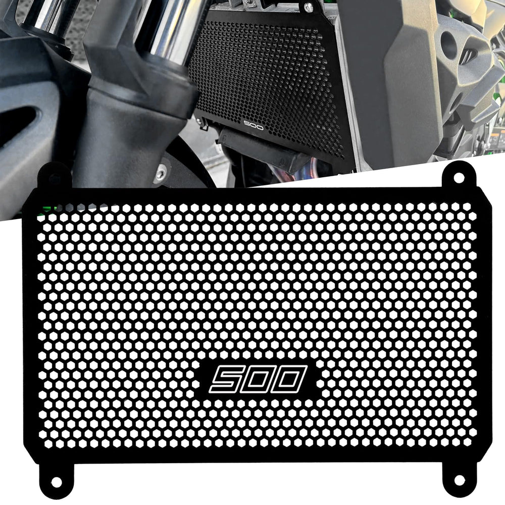 XIDAODIT radiator cover guard on Kawasaki Z500 front view protects radiator from debris.
