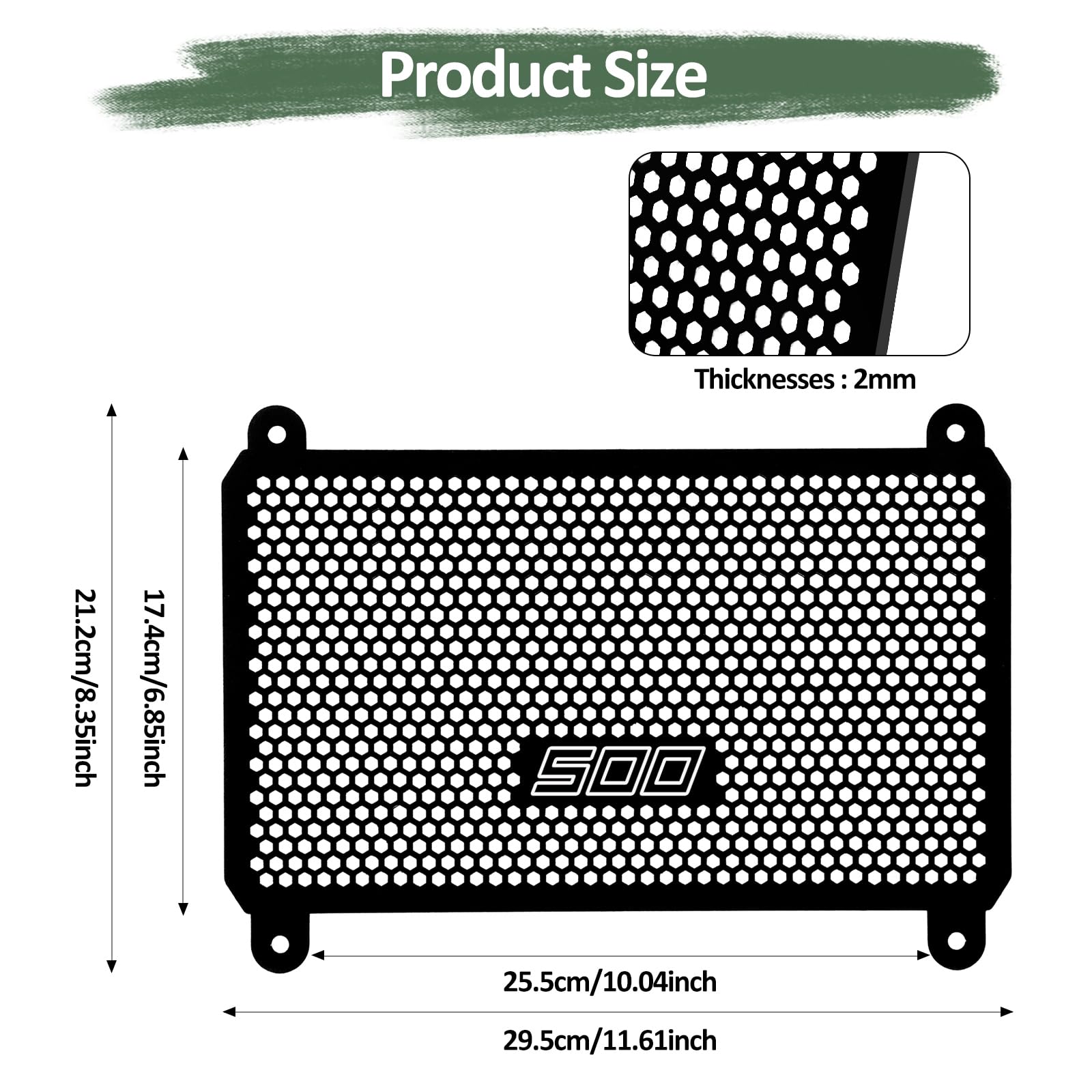 XIDAODIT radiator cover guard Kawasaki Z500 side view for improved airflow.