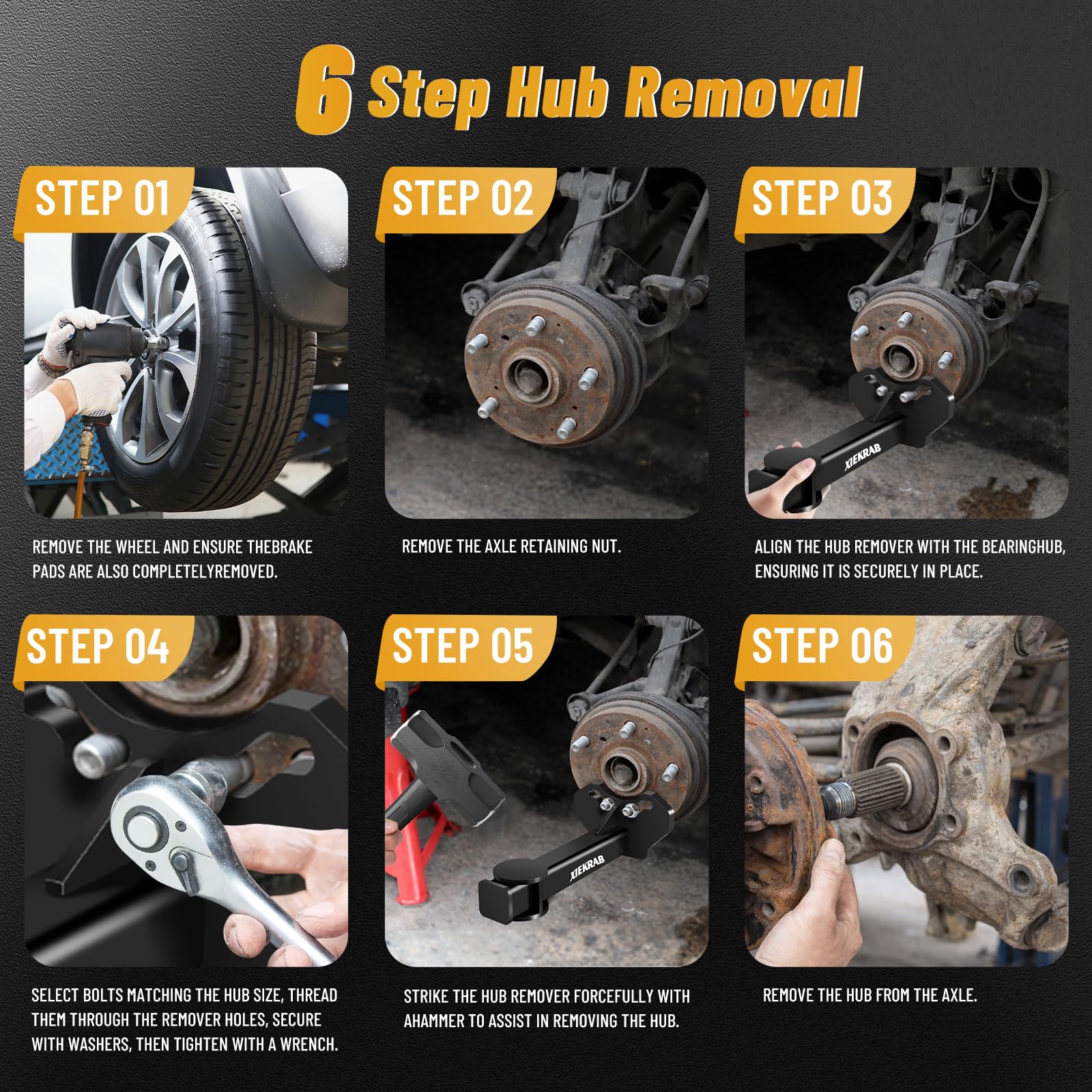 XIEKRAB complete tool kit with bolts and adapters supports full service
