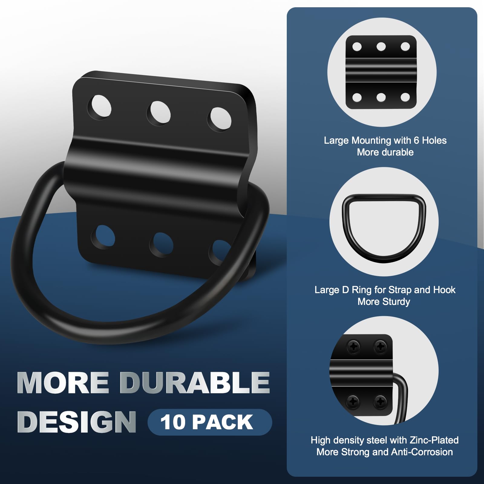 XIEKRAB zinc-coated D-Ring for outdoor durability and long-lasting use