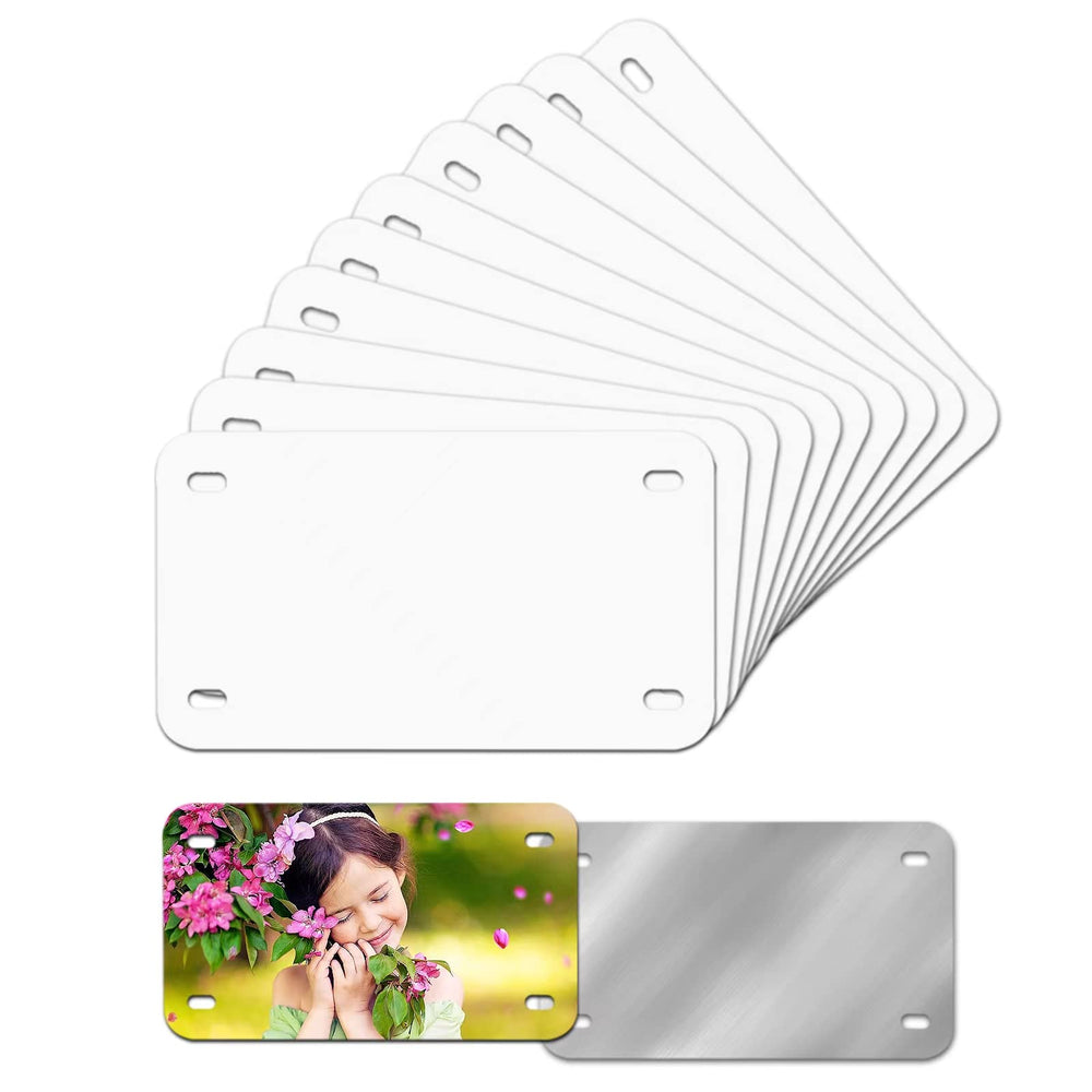 XIHEYOMI 6x3 inch license plate blank front view for DIY customization.