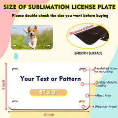 XIHEYOMI 6x3 inch license plate blank pack of 10, ready for personalization.