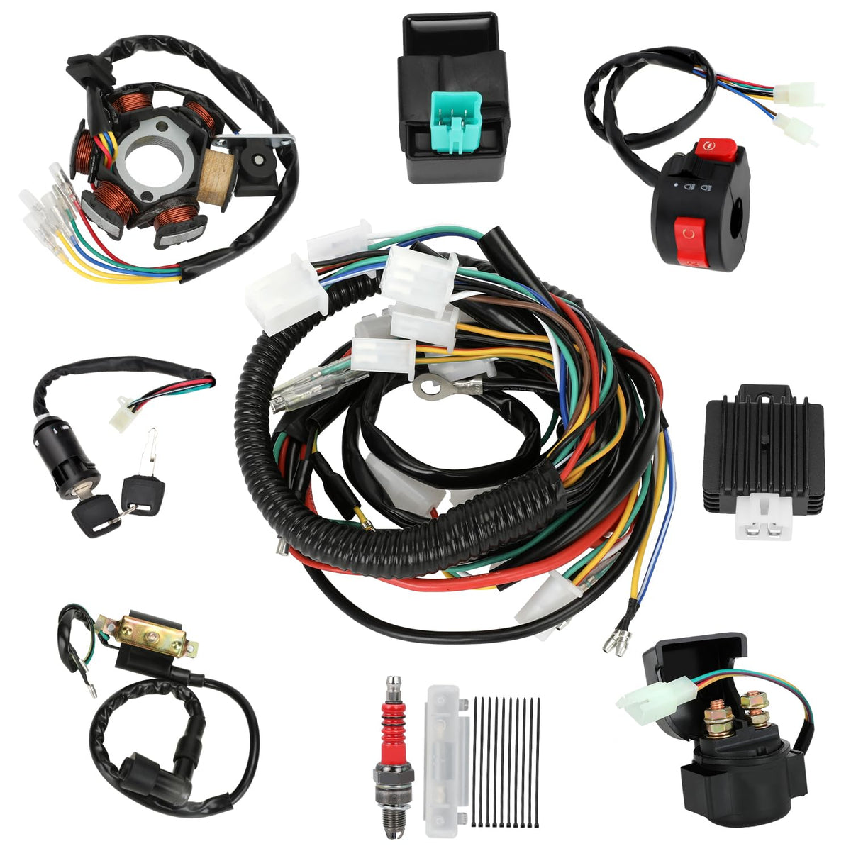 XIKOBY 110cc ATV wiring harness kit for clean power management