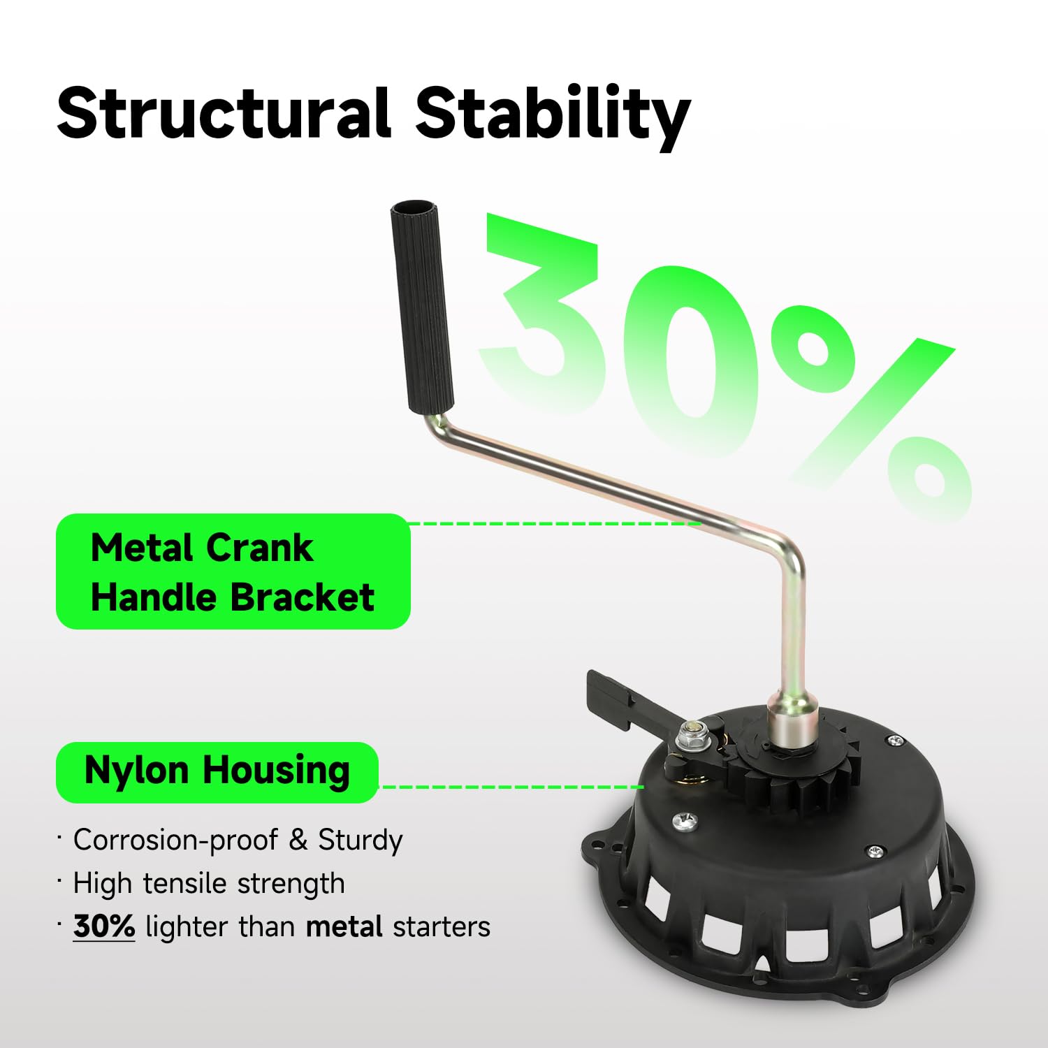 XIKOBY hand-crank handle improves control during starts.