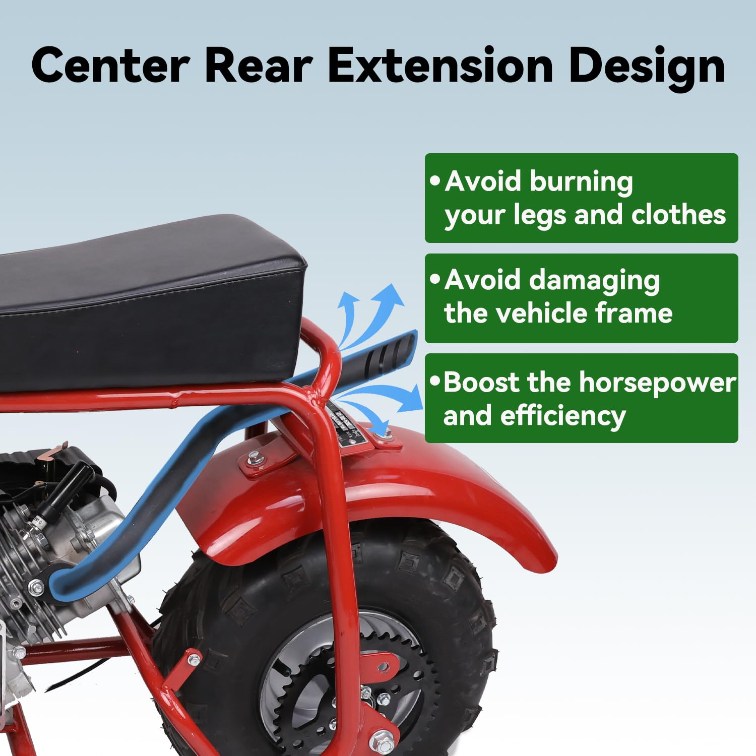XIKOBY center exit exhaust for Massimo MB100 boosts exhaust flow and looks.