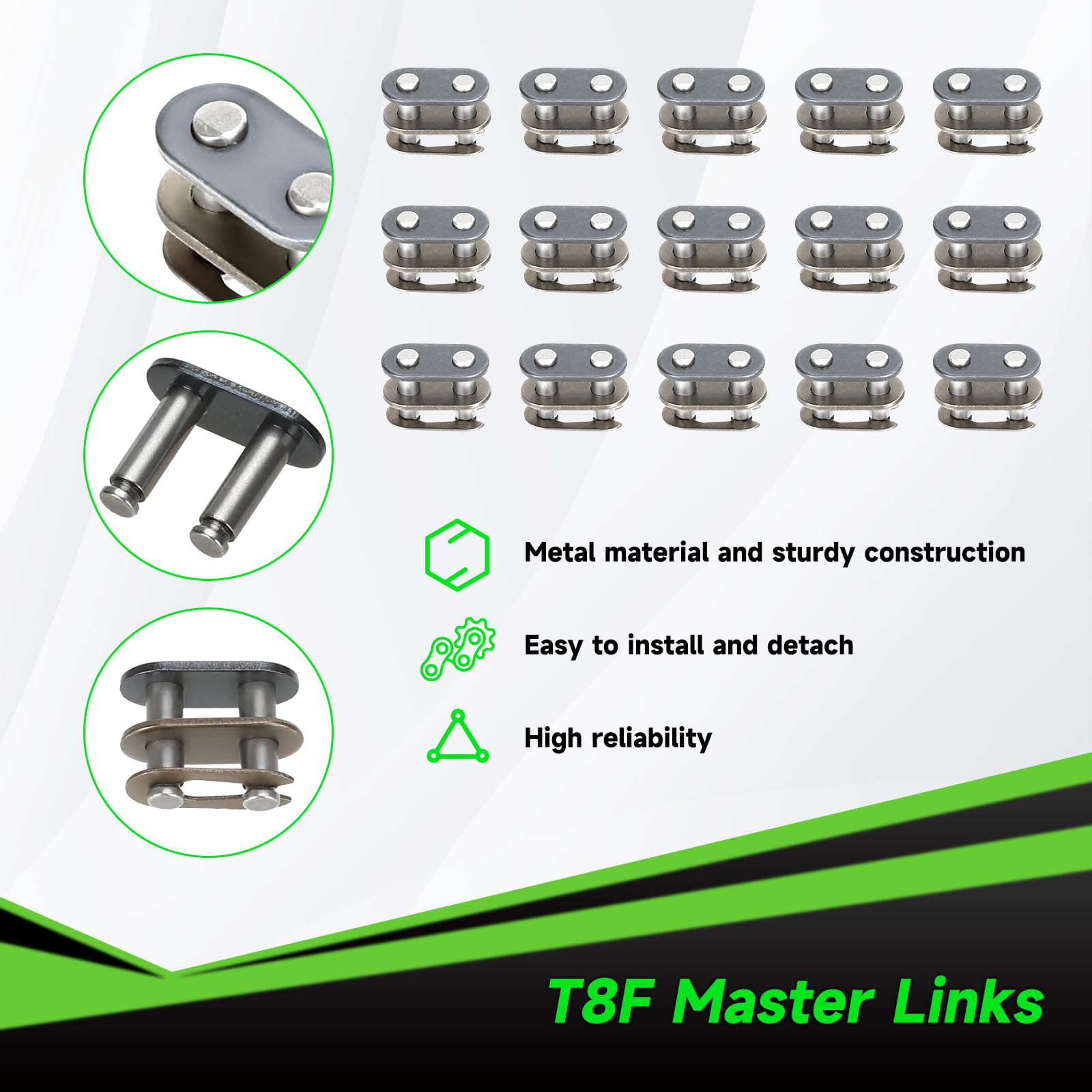 Chain assembly for dirt bikes shows clear alignment and tension benefits.
