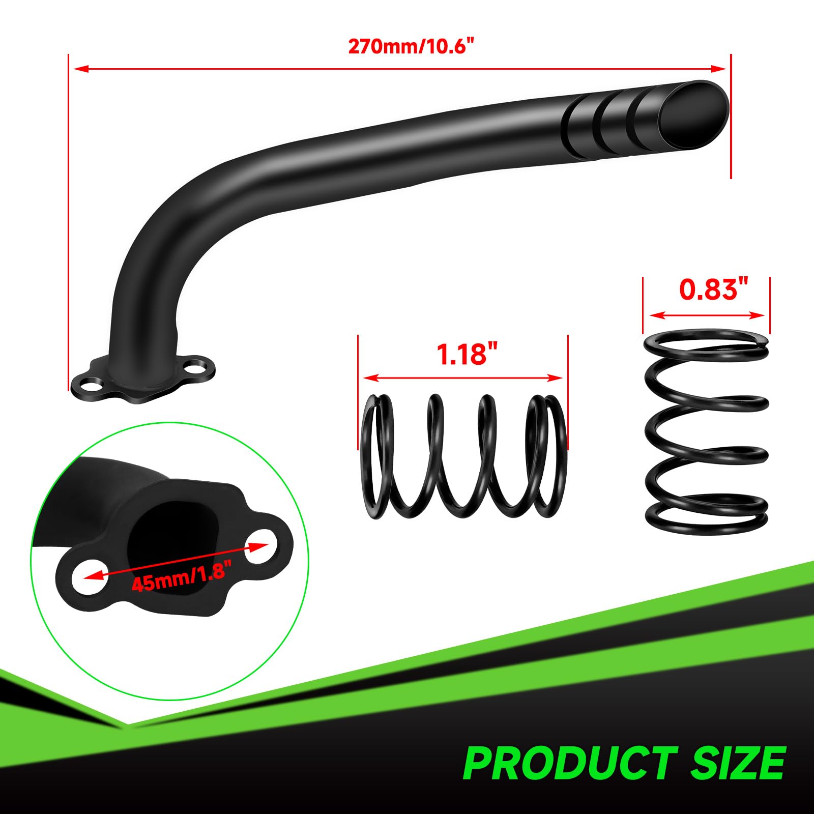 XIKOBY Coleman mini bike exhaust-fitment chart shows broad compatibility.