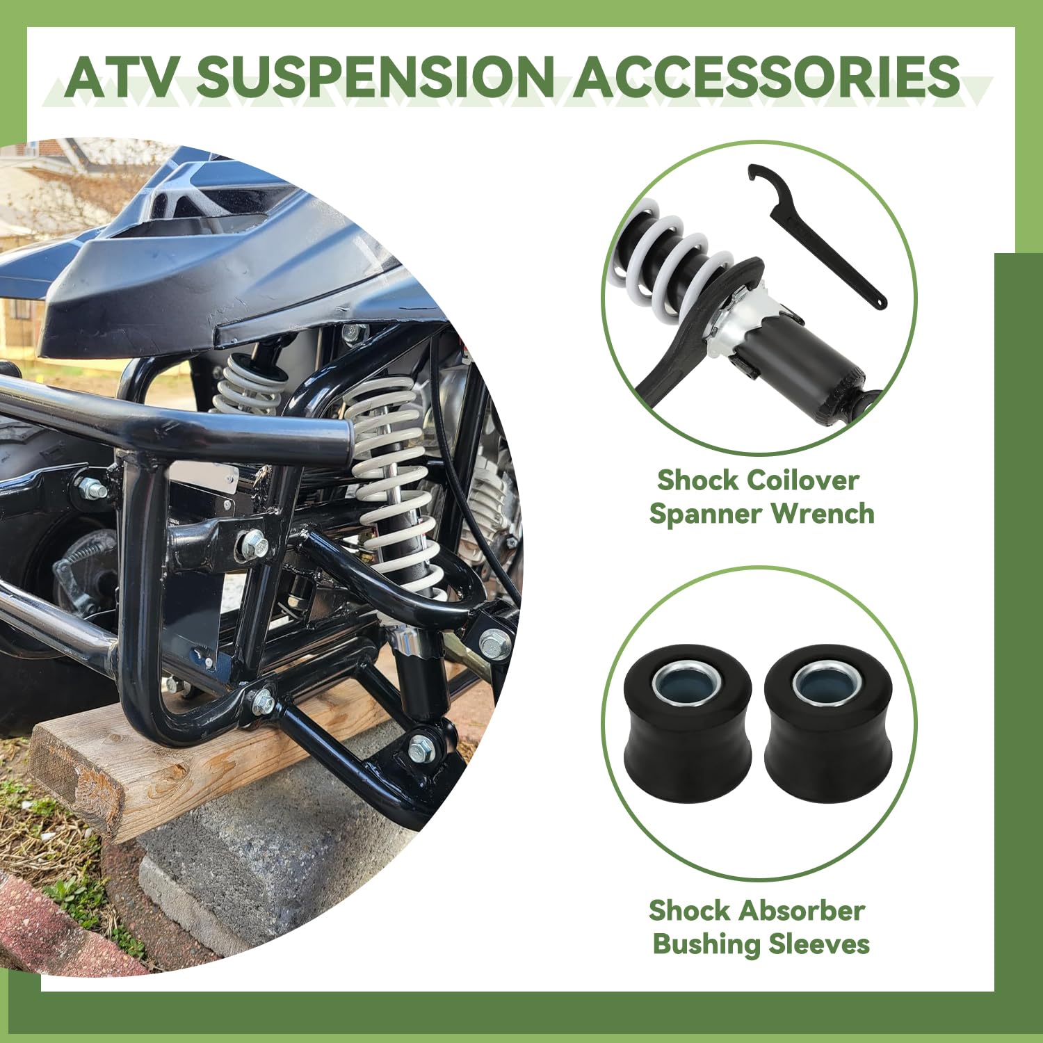 XIKOBY 275mm shocks with 55mm travel absorb impact on rough terrain.