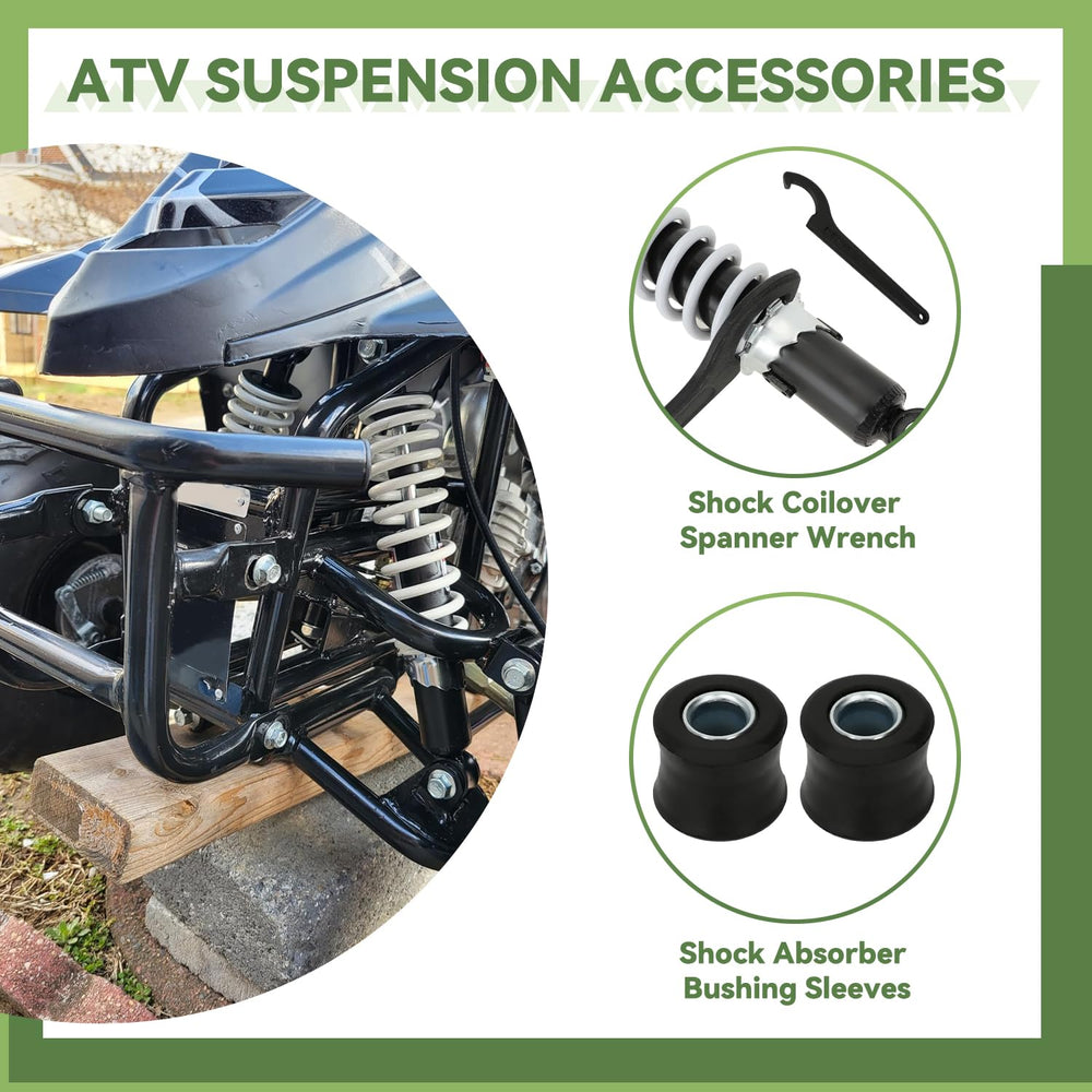 XIKOBY 275mm shocks with 55mm travel absorb impact on rough terrain.