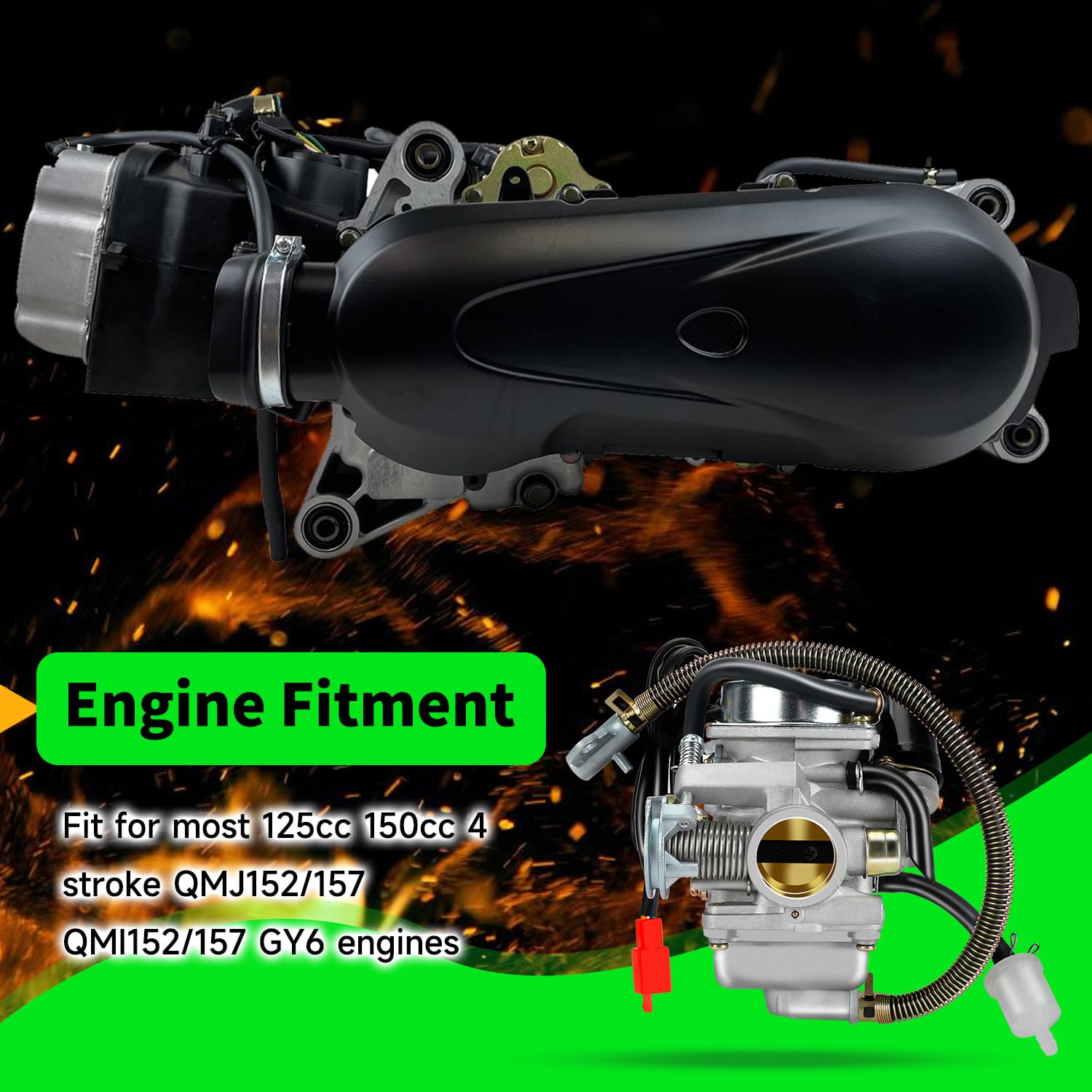 XIKOBY gy6 150cc intake manifold and seal kit for solid intake fit