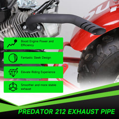 XIKOBY Predator-212 exhaust upgrade with heat shield enhances ride confidence.