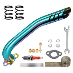 XIKOBY Predator-212 header close-up highlights improved exhaust flow and throttle response.