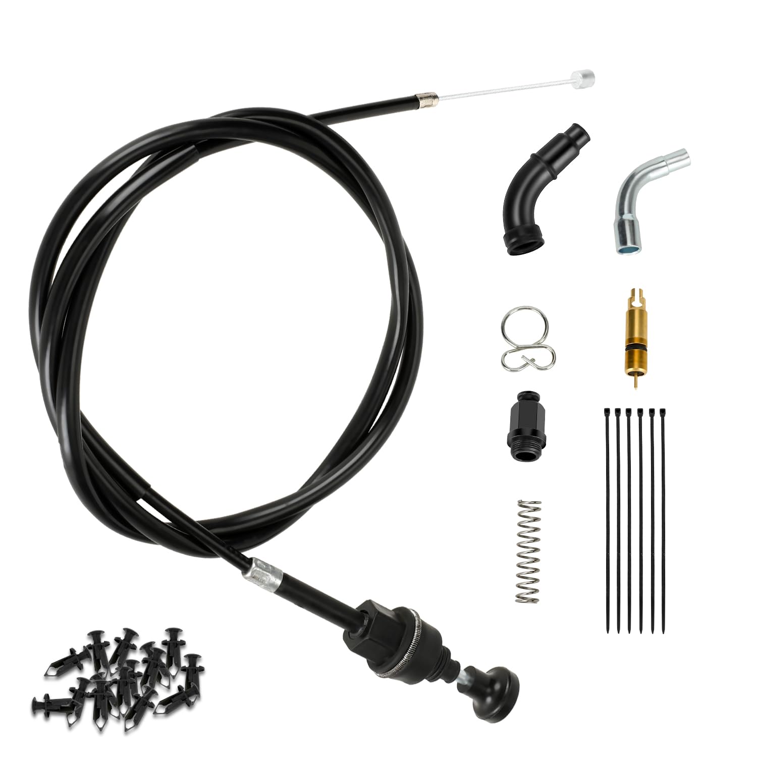 XIKOBY Rubicon 500 choke cable closeup shows flexible construction for smooth operation.
