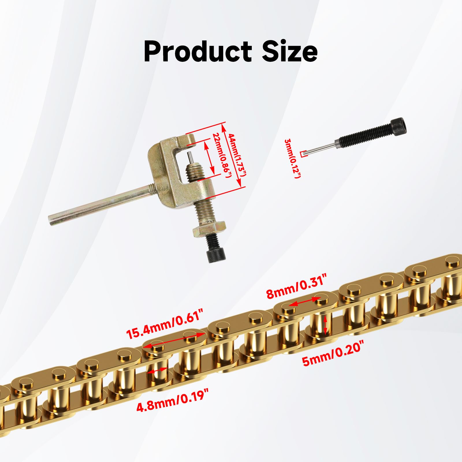 Durable high-strength steel alloy and heat-treatment for reliable chain performance.