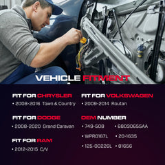 XIMAKA front driver side regulator for Dodge Grand Caravan, easy installation.