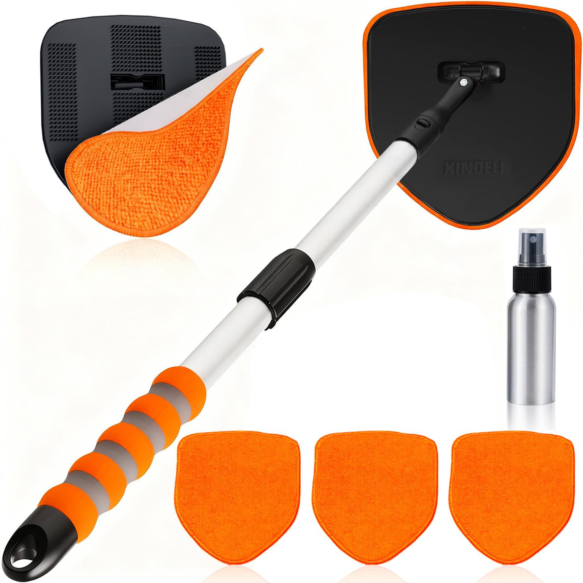 XINDELL windshield cleaner tool with extendable handle for easier reach and streak-free results