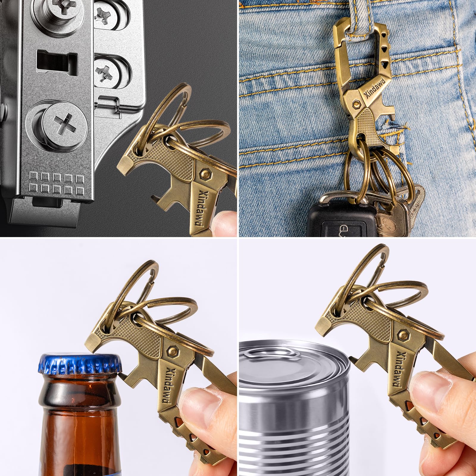 Xindawd versatile black bronze keychain for men and women.
