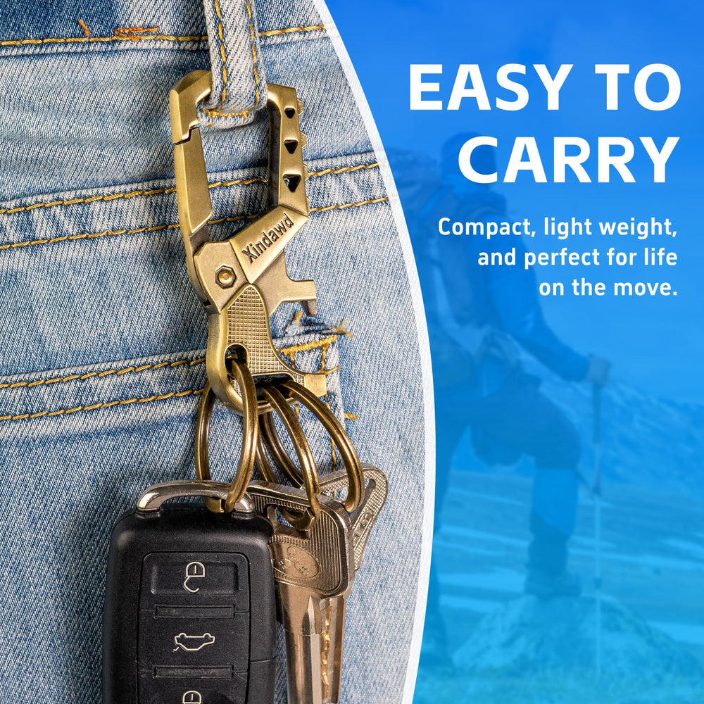 Xindawd keychain with three rings offers organized car and home keys.