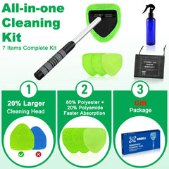 XINDELL Windshield Cleaner Tool 180° swivel head cleans corners with ease.