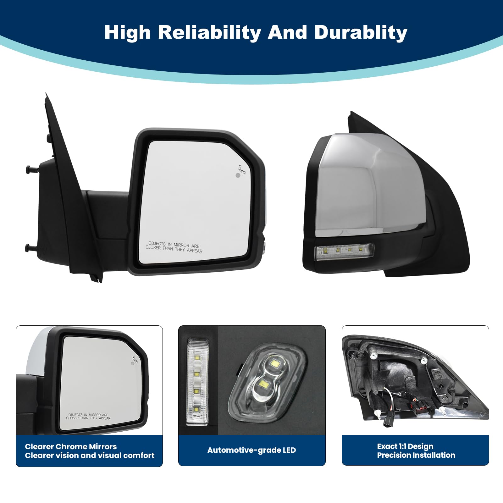 Xingsichuang FL3Z17682PB mirror with turn signal enhances signaling visibility