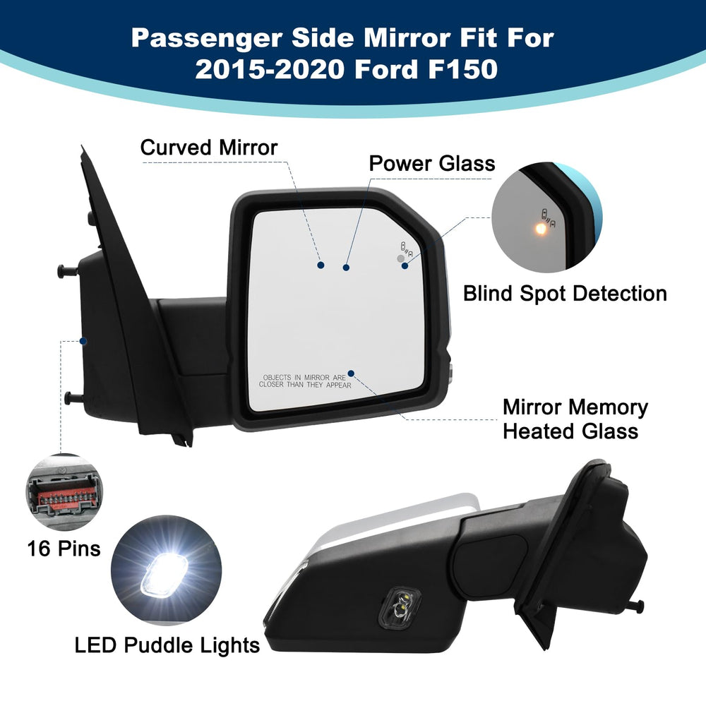 Xingsichuang chrome mirror for Ford F-150 with heated glass for all weather