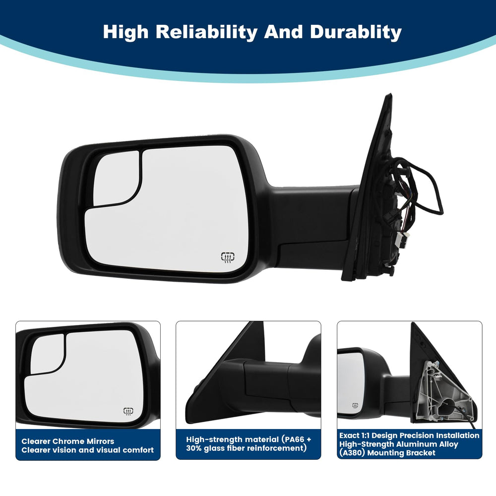 Xingsichuang Ram 1500 passenger-side mirror replacement for flexible installation.