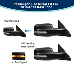 Xingsichuang Ram 1500 mirror housing black front view.