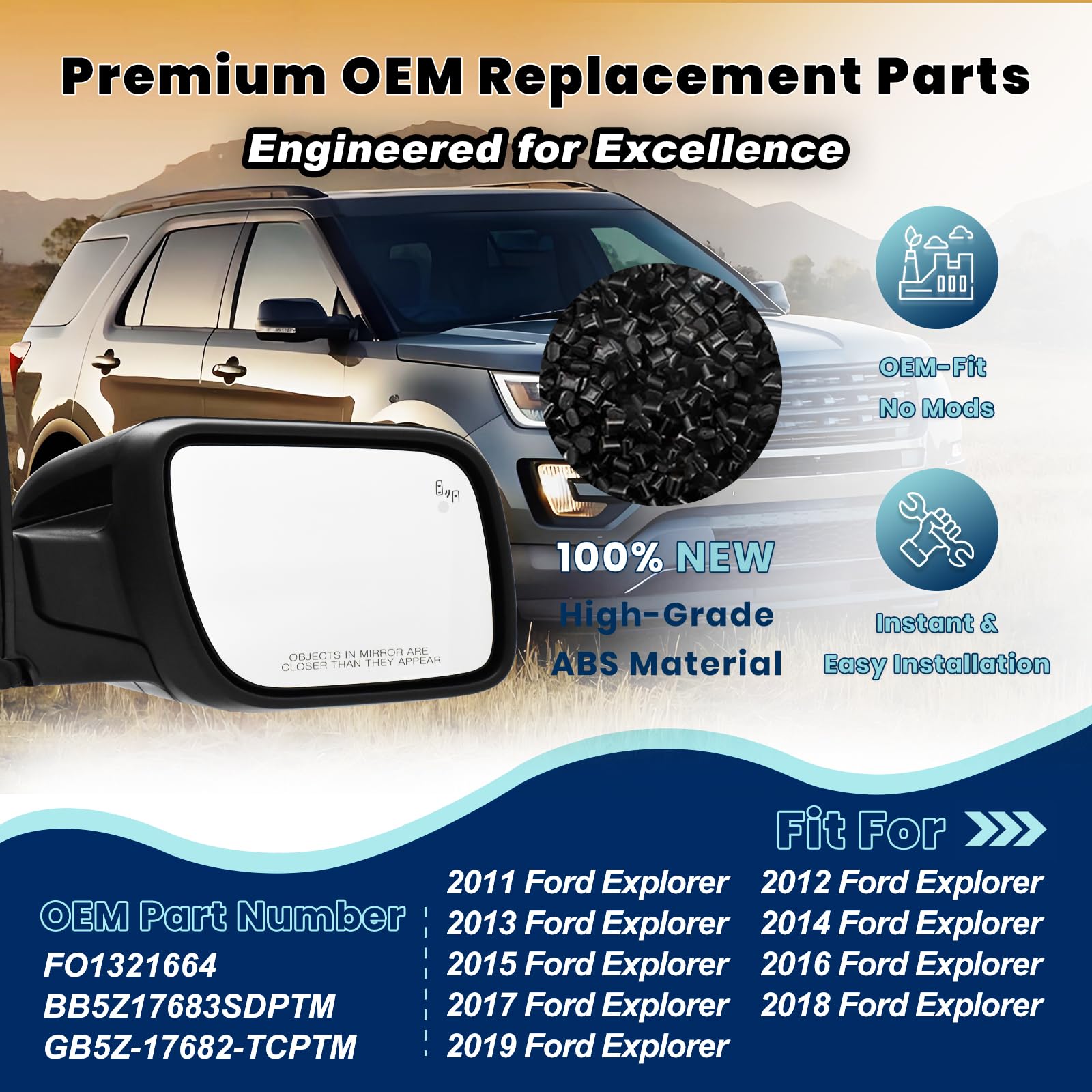 Xingsichuang right passenger mirror with manual folding for compact storage when not in use