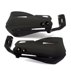 XINGWU dirt bike handguards closeup show durable PP material protecting hands on rugged trails