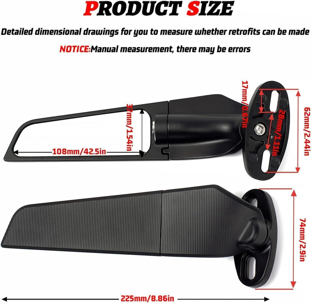 XINGWU mirrors 360-degree adjustment enables precise angles.