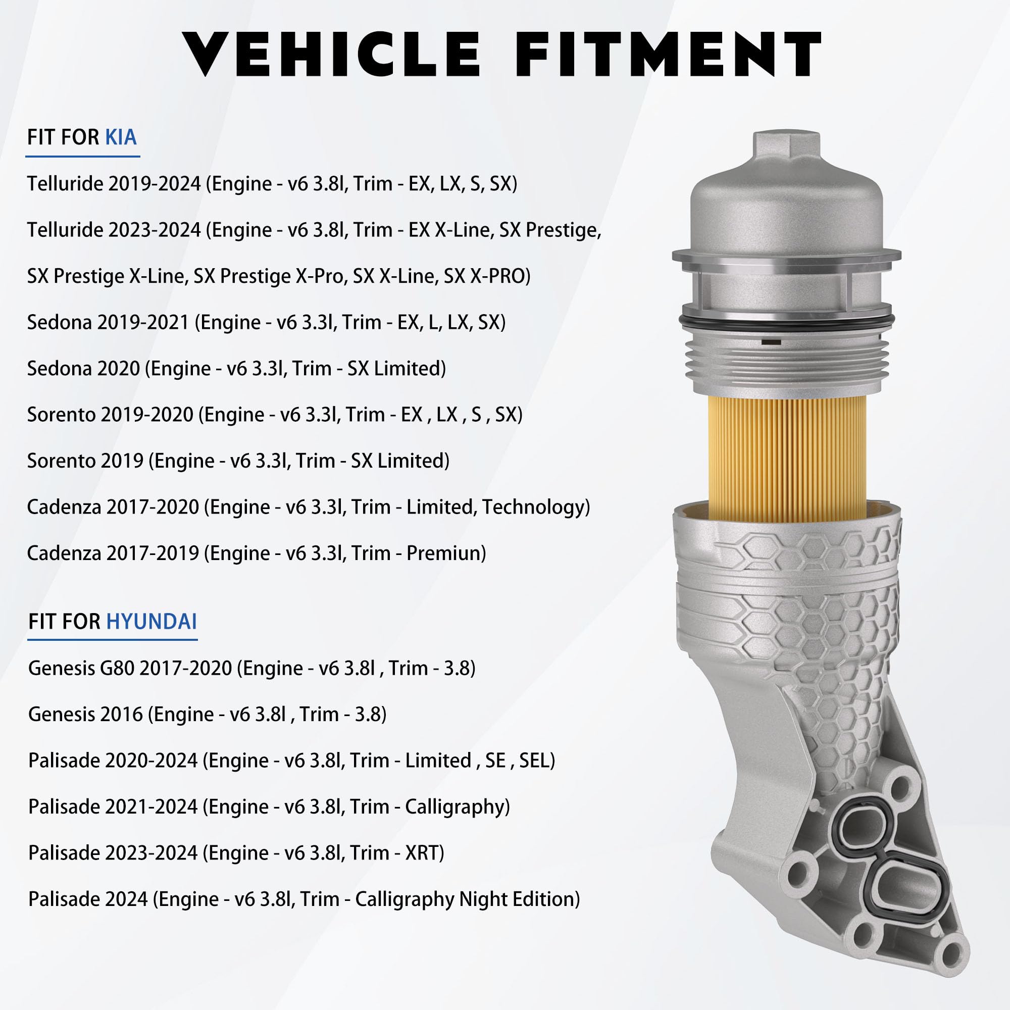 XINLIN 26300-3LAA0 aluminum oil filter housing side view for reliable sealing