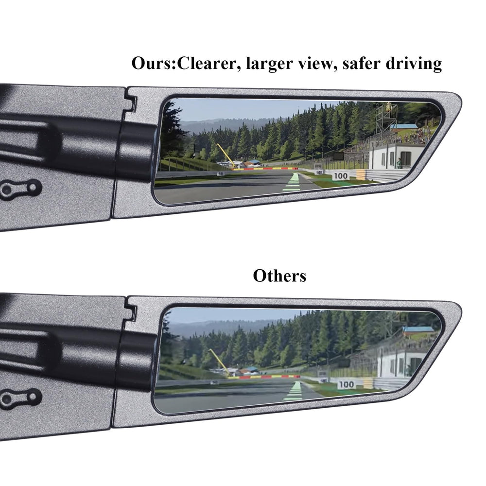 Xintre anti-glare convex glass reduces glare for safer riding.