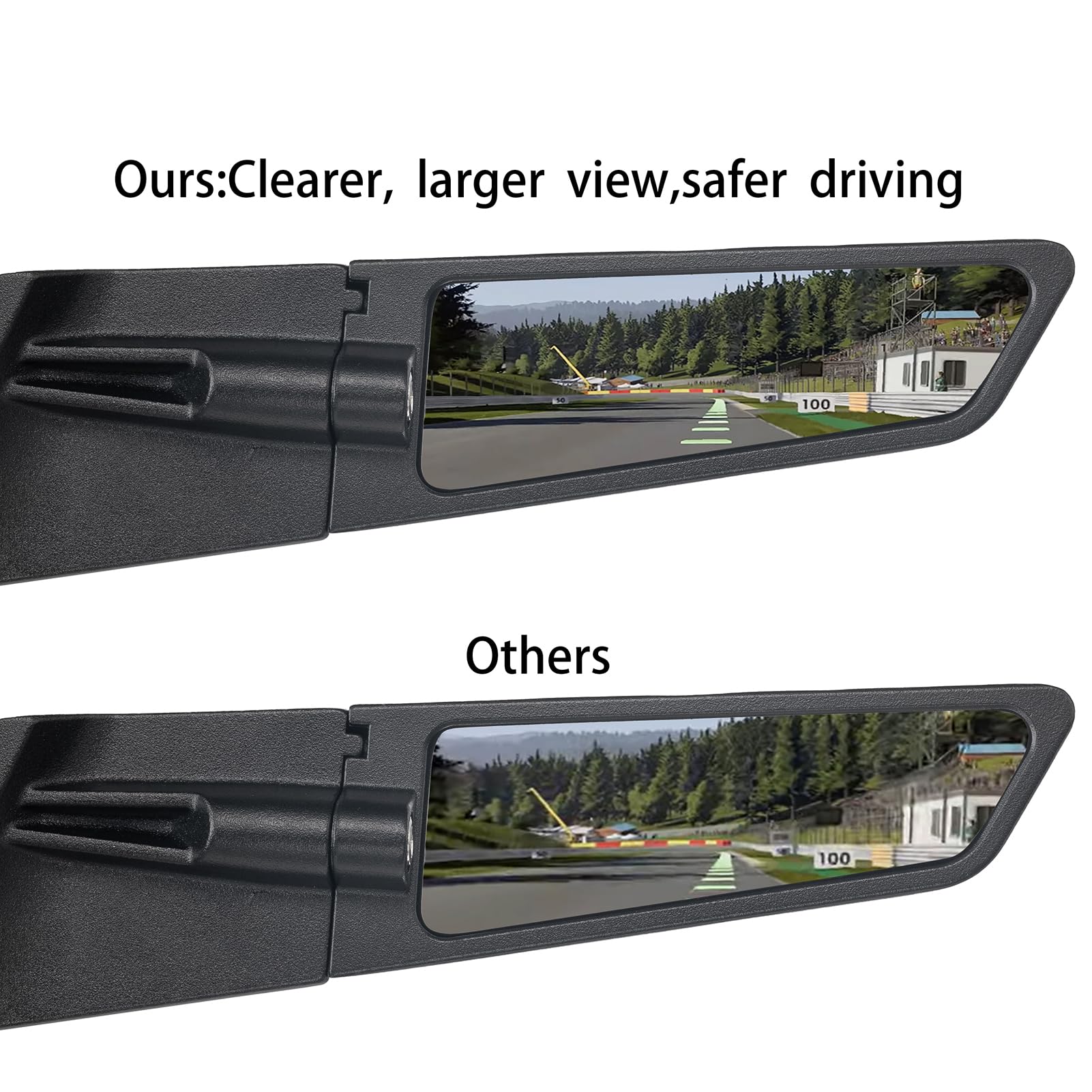 Xintre aluminum bracket mirror close-up shows sturdy construction.