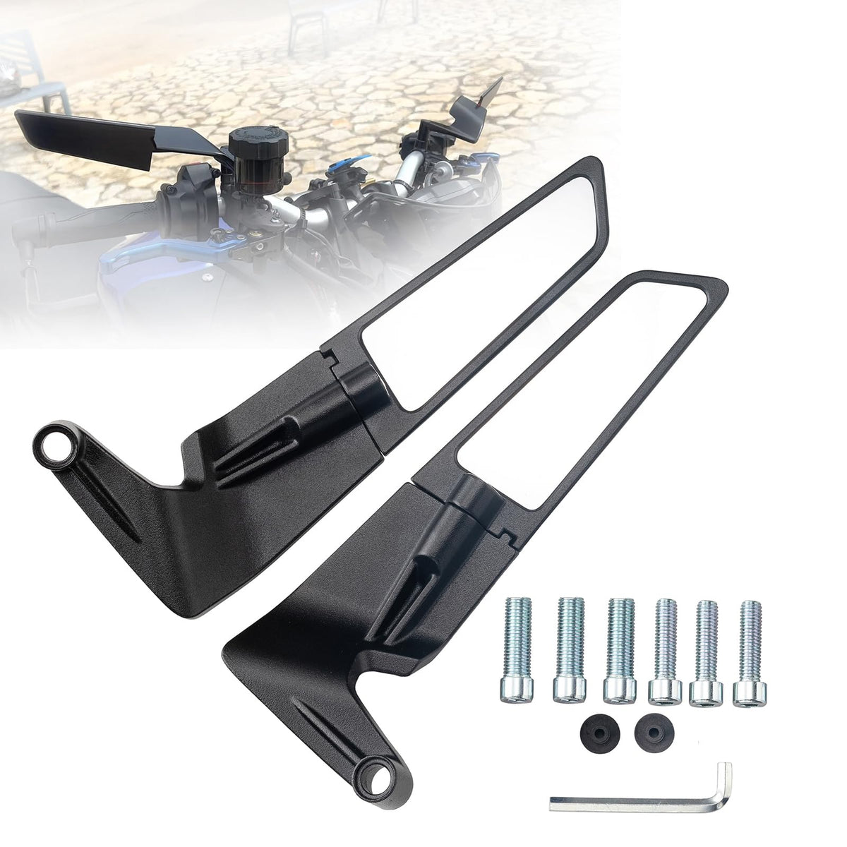 Xintre stealth mirror with double rotation for precise rear visibility.