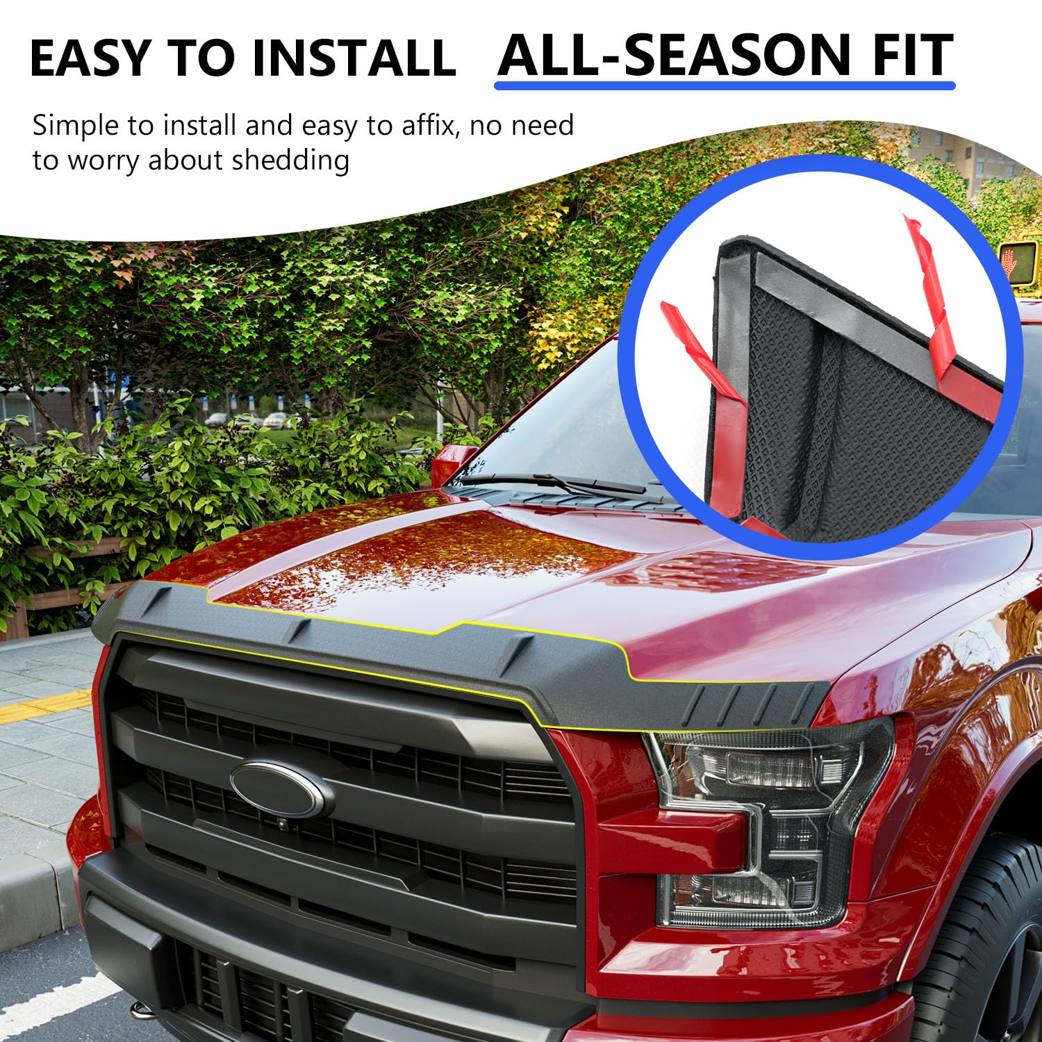 Xipoo Hood Deflector close-up highlights flexible TPE material and durability