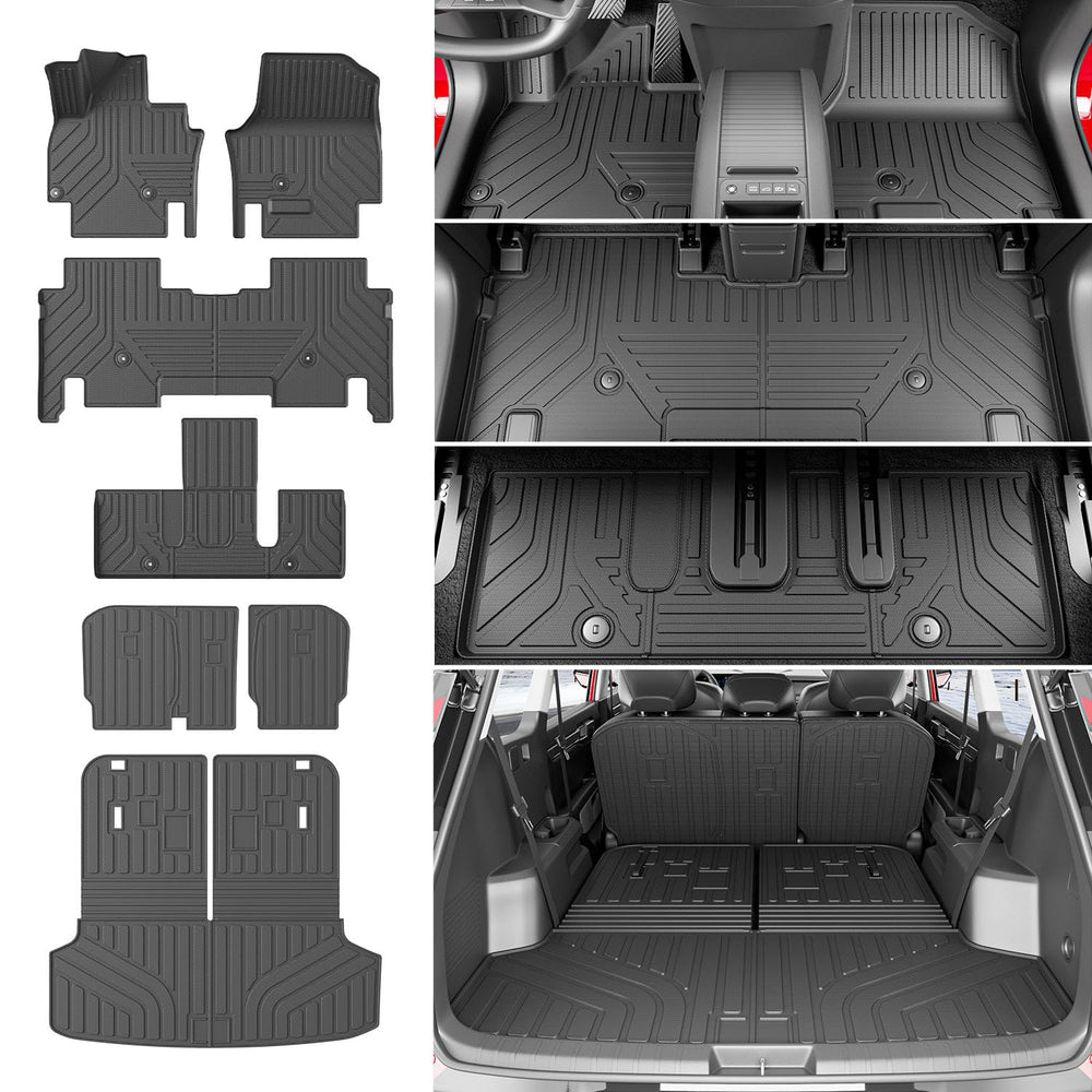Xipoqix EV9 trunk cargo mat with grain texture protects trunk from spills