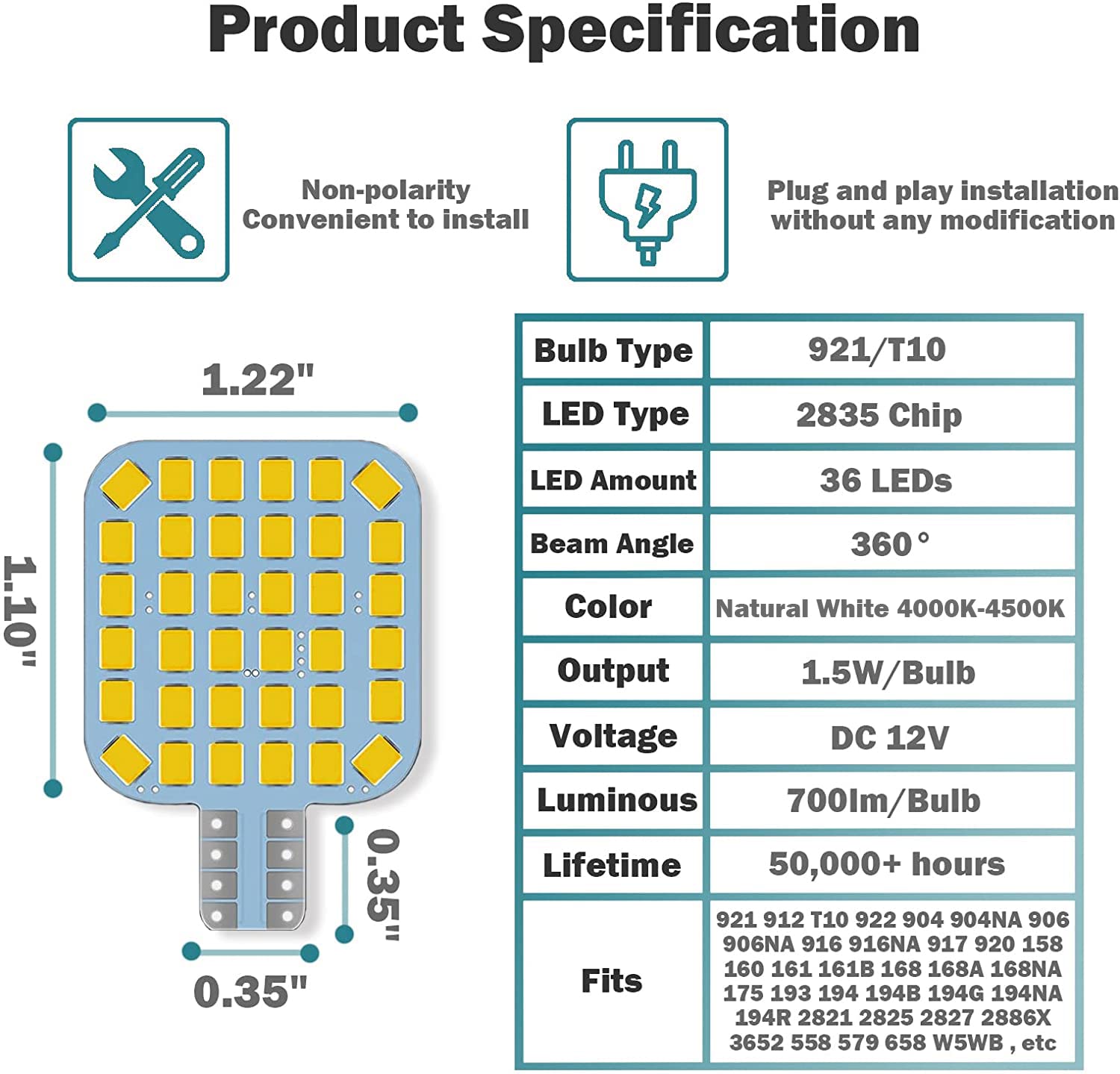 Xishwon 12V RV bulbs fit most campers with easy installation
